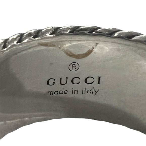 Gucci Marmont GG Braided Logo Silver Ring - Picture 3 of 7